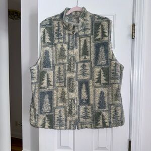 Monterey by Koret Fleece  Vest  / Jacket  Tree Prints Women Size XL